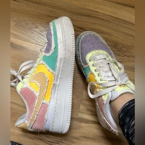 Colorful Nike Air Force One Frayed Multicolor